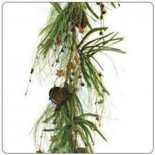 CHRISTMAS GARLAND WITH LARGE PINECONES, RUST BELLS, RUST STA