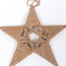 LARGE TWINE STAR, 15 IN H X 15.5 IN W