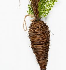 LARGE TWIG CARROT WITH GREENERY; 21 IN