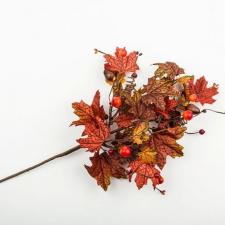 MAPLE LEAF BOUQUET W/ACORNS AND MIXED BERRIES IN FALL COLORS